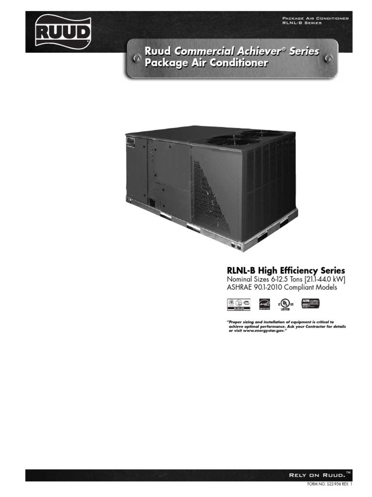 Ruud Package Unit 12.5 Ton Air Conditioning Hvac