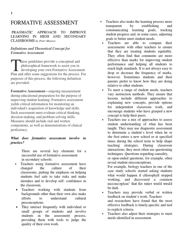 Formative Assessment Final | PDF | Educational Assessment | Education ...