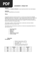 Tensile Test Assignment