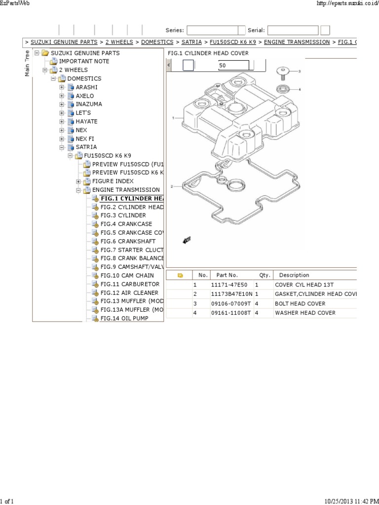Satria FU150SCD Parts Catalog | PDF | Home & Garden