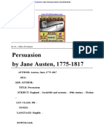 Jane Austen's Persuasion summarized and analyzed