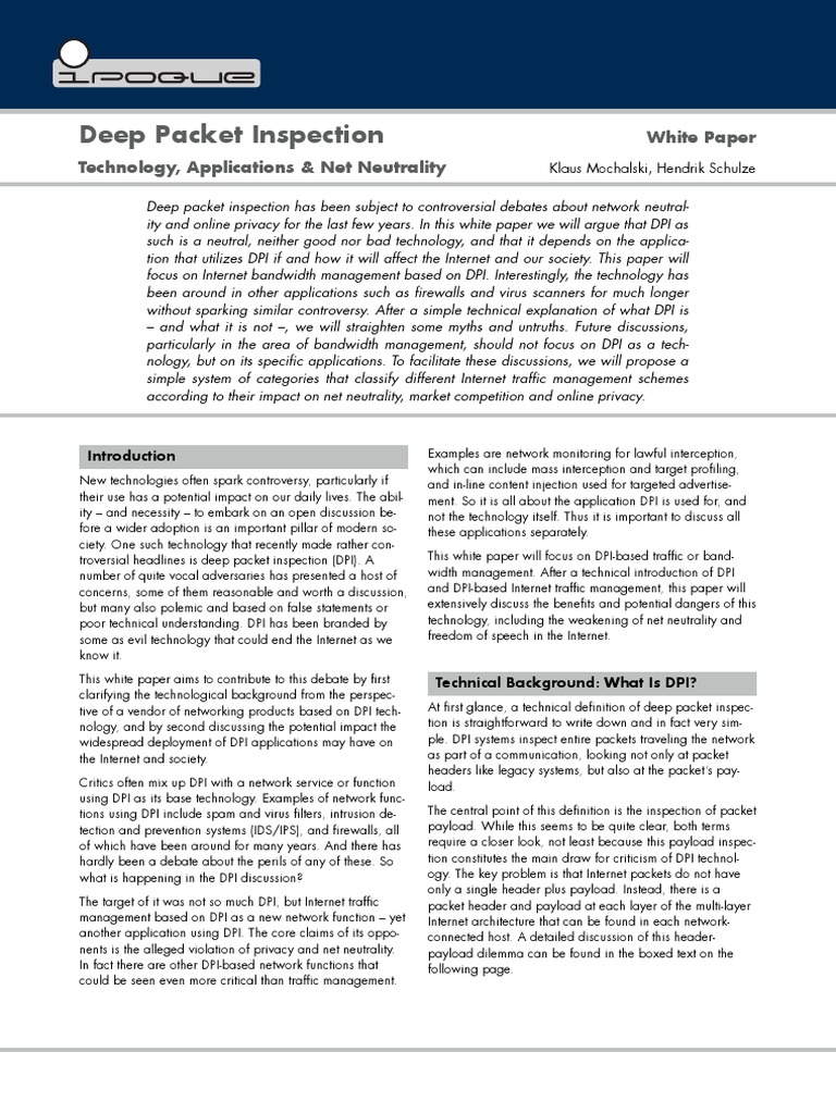 White Paper Deep Packet Inspection | PDF