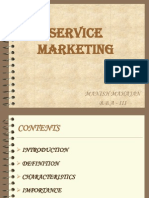 Service Marketing: Manish Mahajan B.B.A - Iii