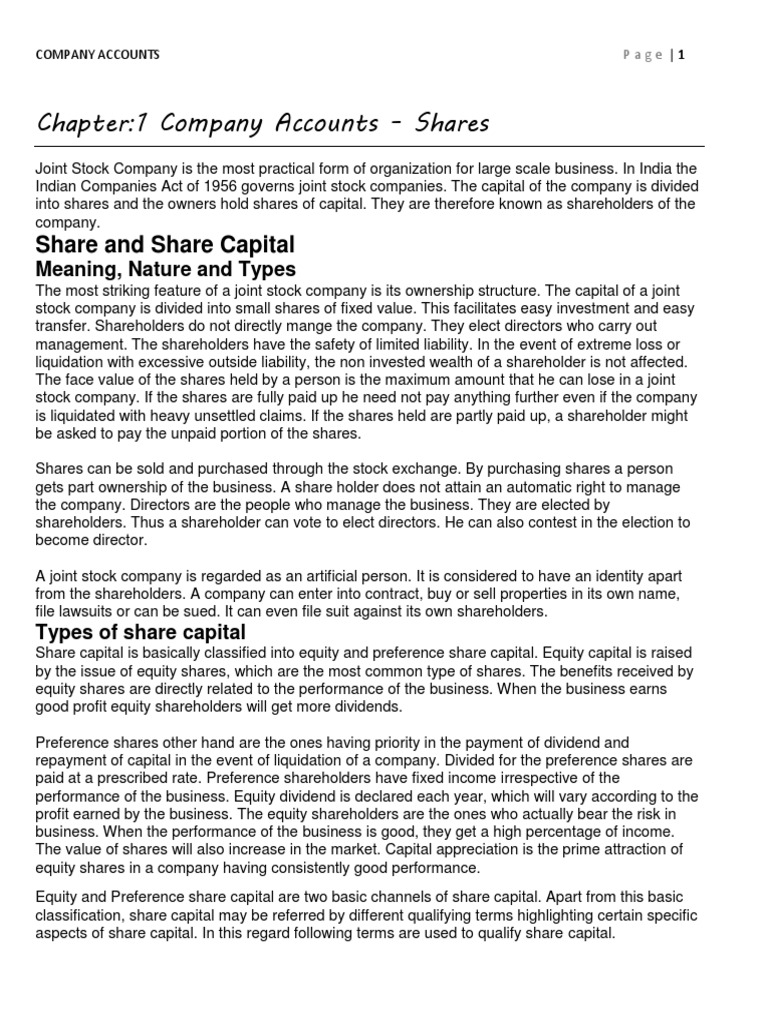 Understanding Company Share Capital | PDF