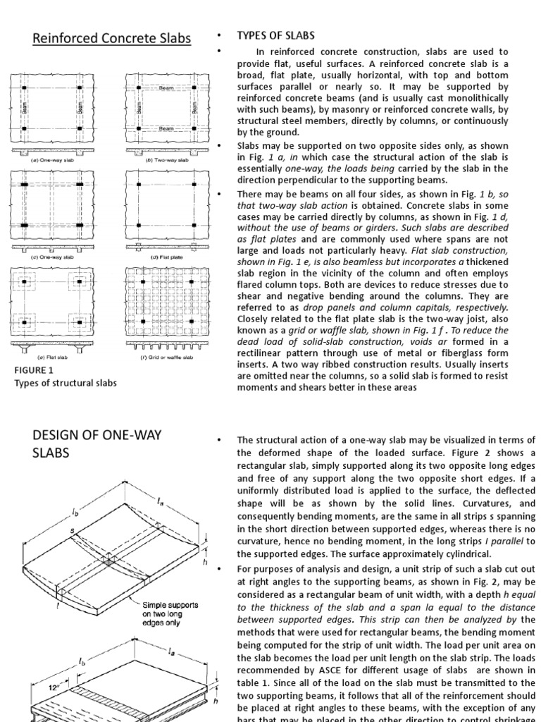 Types and Design of Reinforced Slabs | PDF | Beam (Structure) | Bending