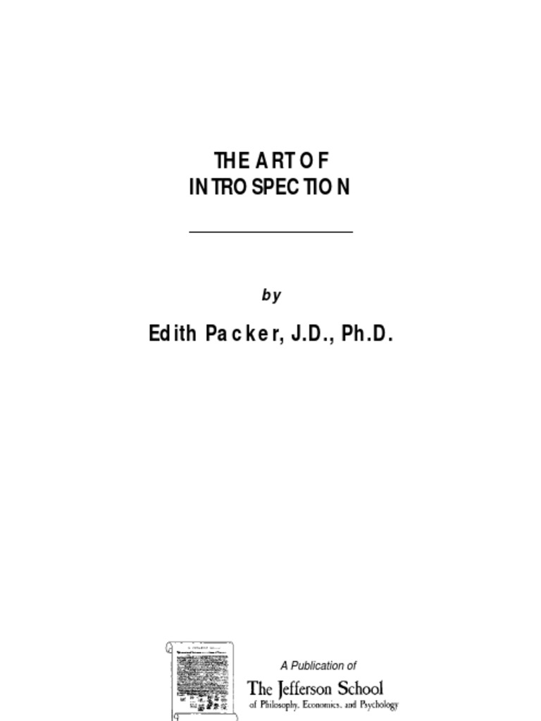 Edith Packer The Art of Introspection Intro PDF PDF Attention Emotions