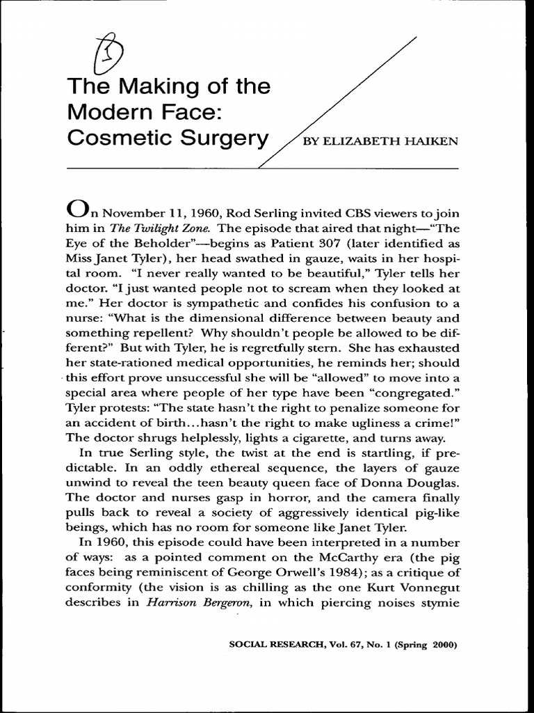 The Making Of The Modern Face Cosmetic Surgery Pdf Plastic