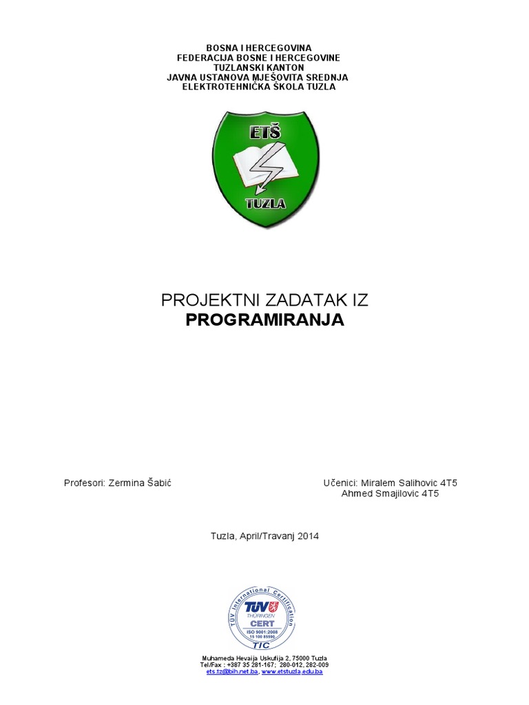 Seminarski Rad Iz Programiranja | PDF
