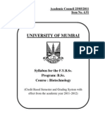 University of Mumbai: Syllabus For The Program: B.Sc. Course: Biotechnology
