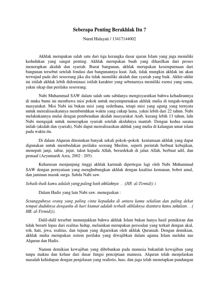 Makalah Jujur Dan Menepati Janji Contoh Makalah