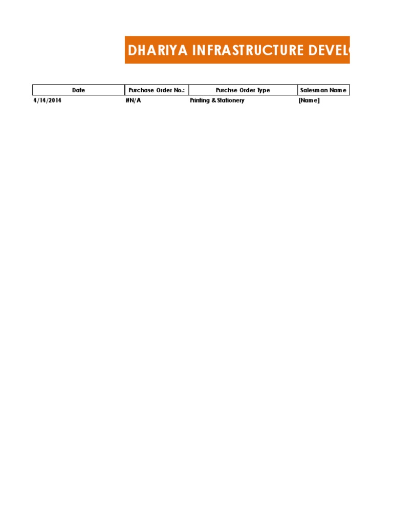 Dhariya Infrastructure Purchase Order | PDF
