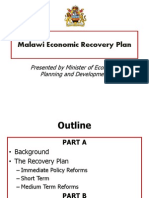 Malawi Economic Recovery Plan: Presented by Minister of Economic Planning and Development