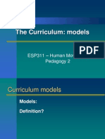 The Curriculum: Models: ESP311 - Human Movement Pedagogy 2