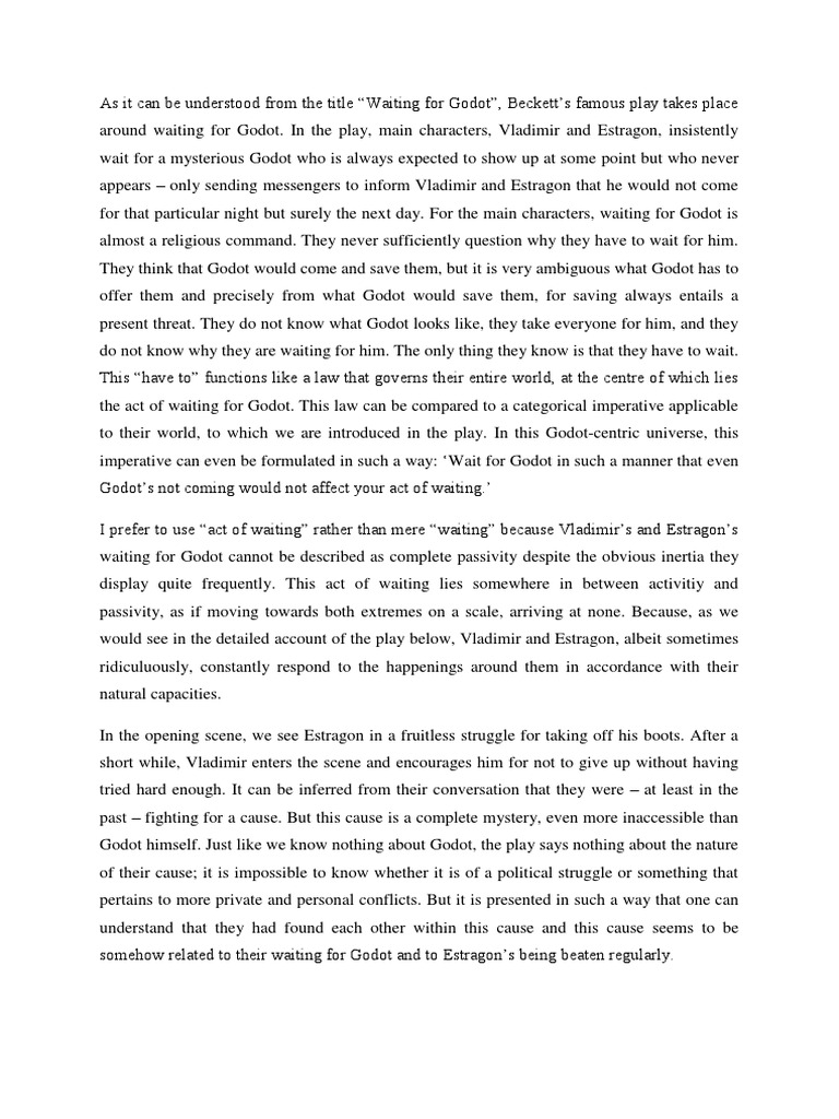 Waiting for Godot Essays | GradeSaver