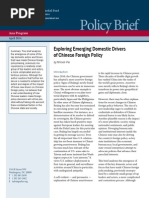 Exploring Emerging Domestic Drivers of Chinese Foreign Policy