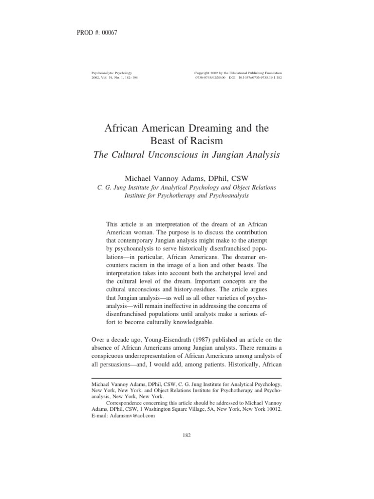 African American Dreaming and The Beast of Racism The Cultural