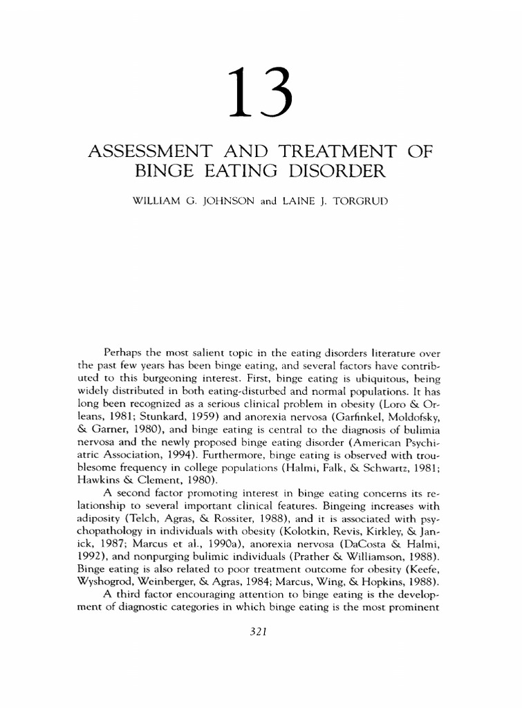 Binge Eating Disorder | PDF | Bulimia Nervosa | Binge Eating Disorder