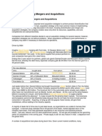 Diversification Using Mergers and Acquisitions