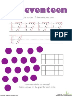 Number Tracing Seventeen Kindergarten