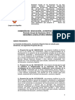 148059036 Predictamen de Nueva Ley Universitaria Comision de Educacion Juventud y Deporte CR 03-06-13