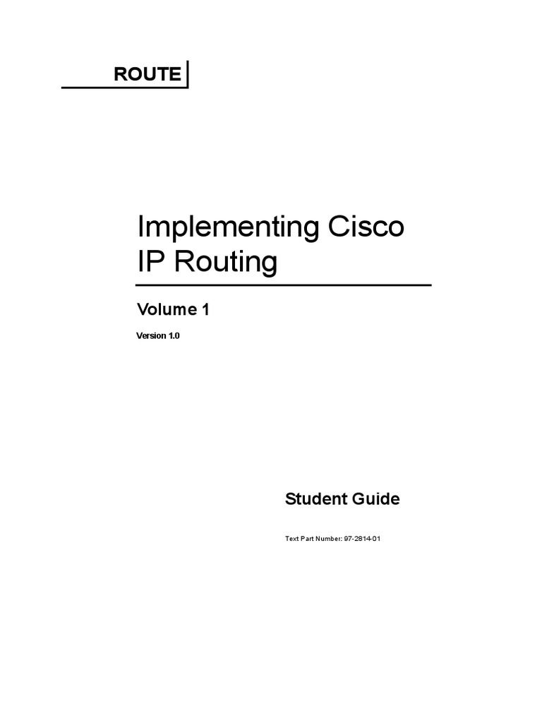Implementing Cisco IP Routing | PDF | Itil | Computer Network