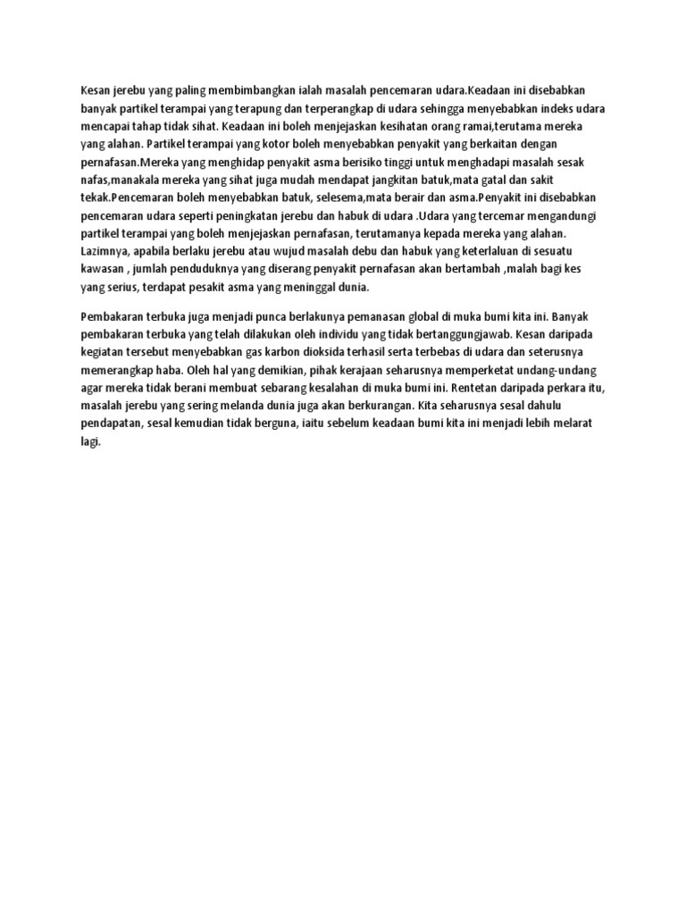 Kesan Pembakaran Terbuka Pdf
