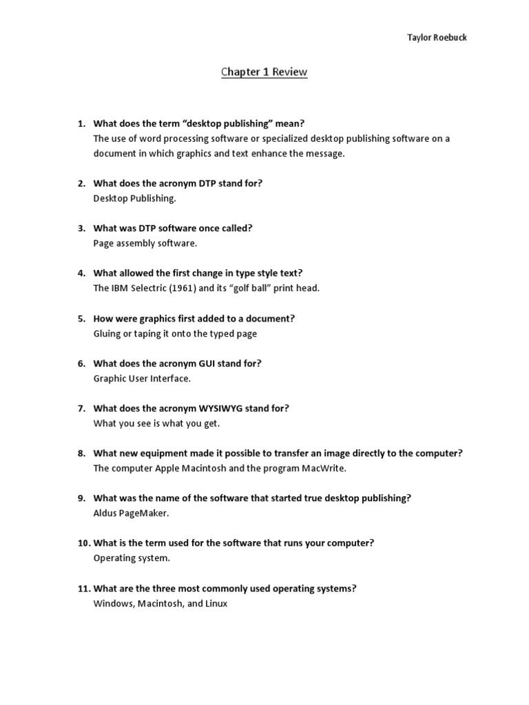 Chapter 1 Review | PDF