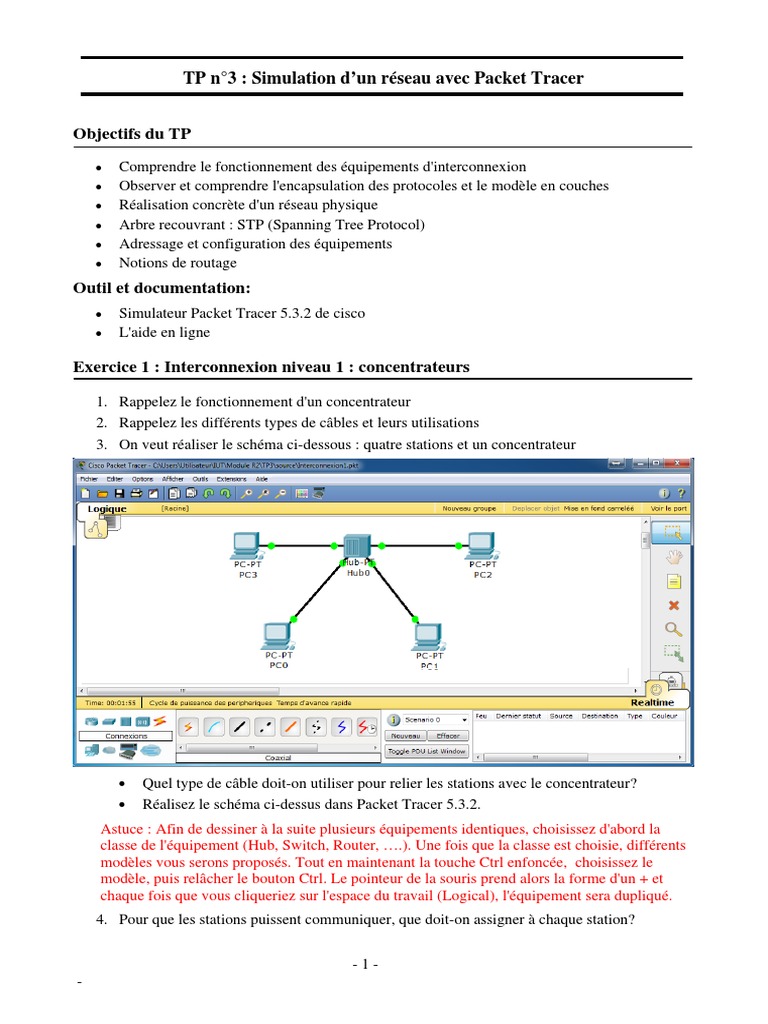 TP Packet Tracer | PDF | Commutateur réseau | Réseau informatique