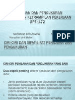 Ciri-Ciri Dan Sifat-Sifat Penilaian Dan Pengukuran