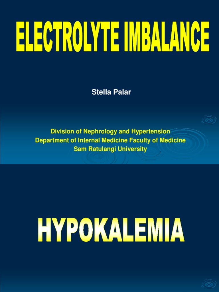 Electrolyte Imbalance PDF Medical Specialties Clinical Medicine