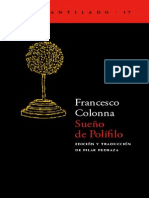 Colonna Francesco Sueno de Polifilo PDF