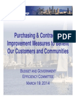 Purchasing & Contracting Improvement Measures To Benefit Improvement Measures To Benefit Our Customers and Communities