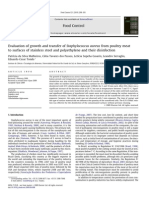 Evaluation of Growth and Transfer of Staphylococcus Aureus From Poultry Meat