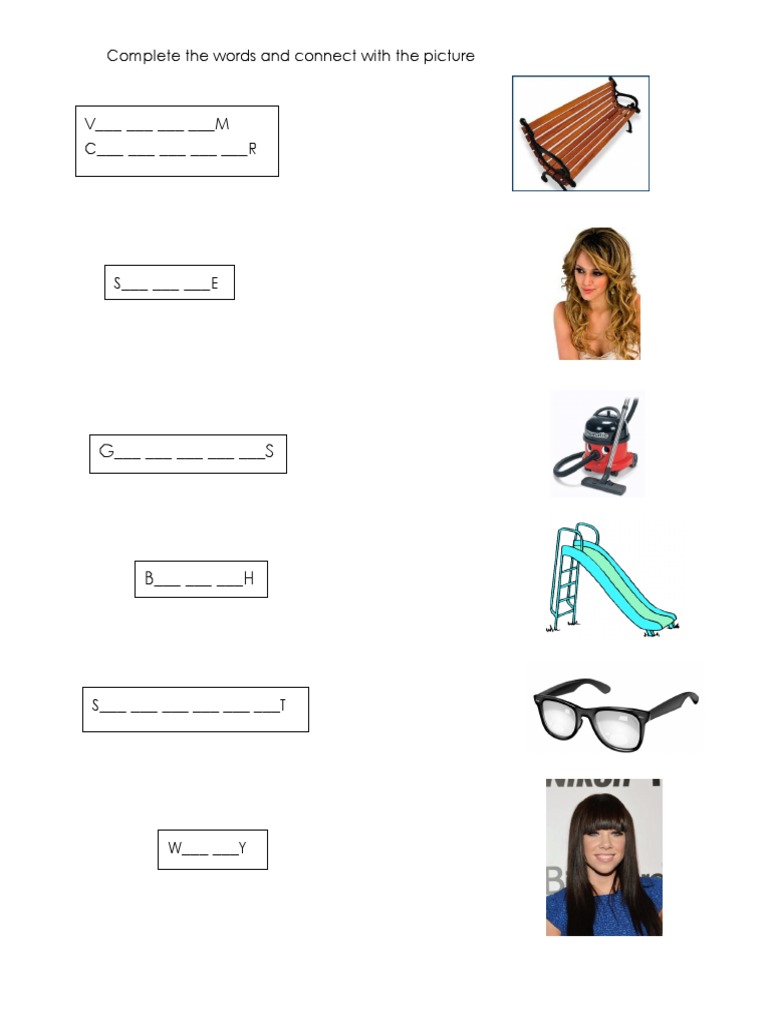 Word Completion and Picture Connection | PDF