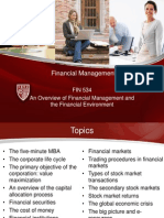 Financial Management: FIN 534 An Overview of Financial Management and The Financial Environment