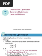 LU7 - Unconstrained and Constrained Optimization Lagrange Multiplier