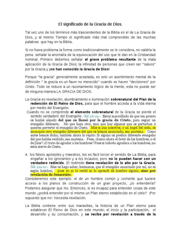 El Significado de La Gracia de Dios | PDF | Gracia divina | Evangelios
