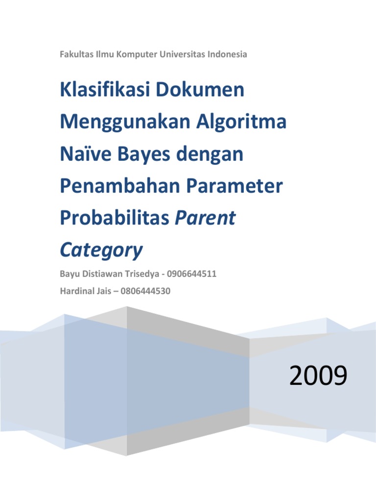 Klasifikasi Dokumen Dengan Algoritma Naïve Bayes Dengan Penambahan ...