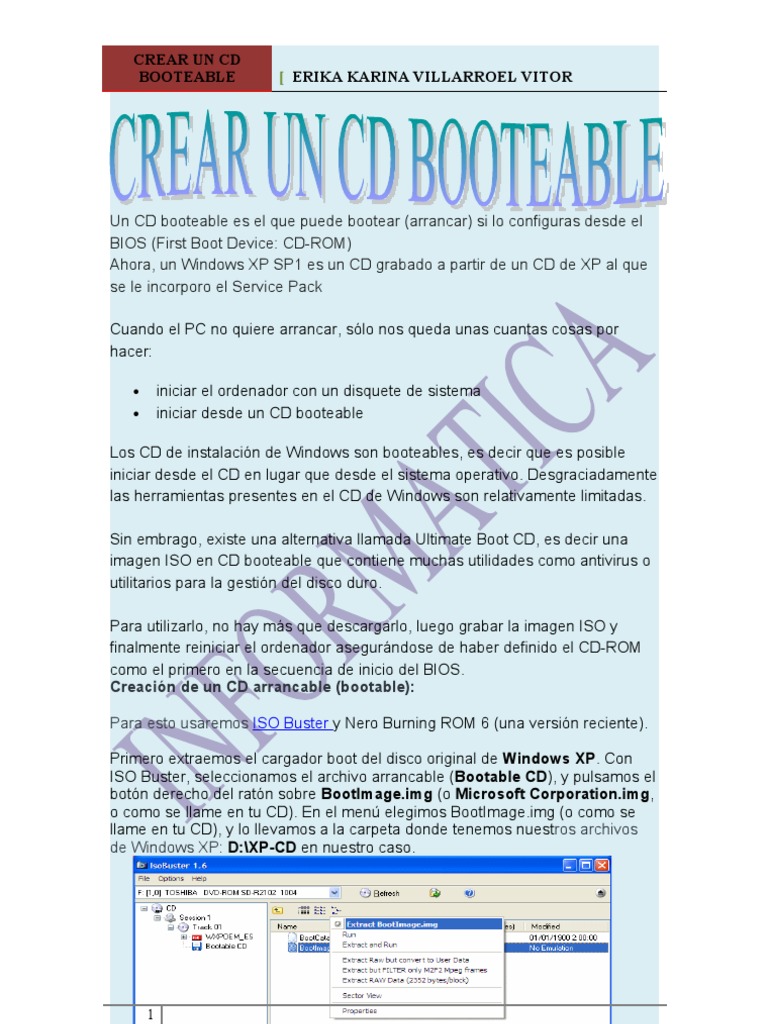 Crear Un CD Booteable | PDF | Windows XP | Disco compacto