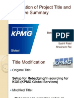 Modification of Project Title and Executive Summary