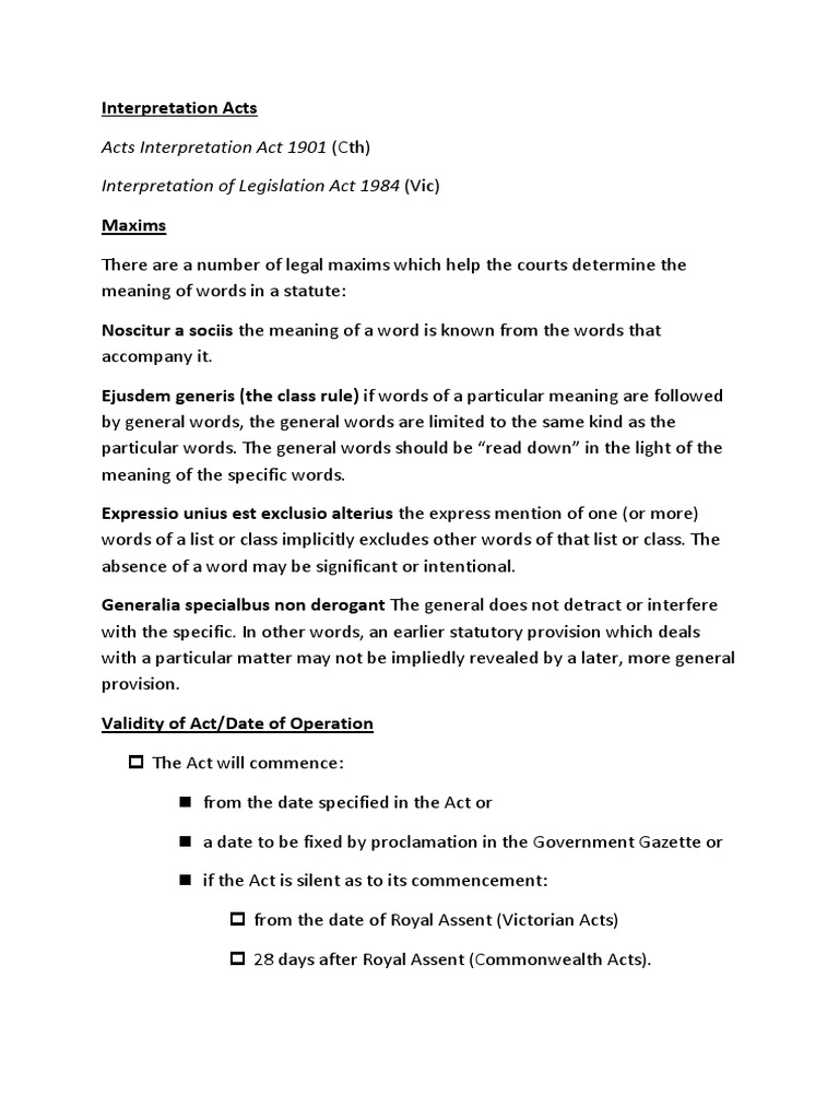 Statutory Interpretation Guide | PDF | Mens Rea | Statutory Interpretation