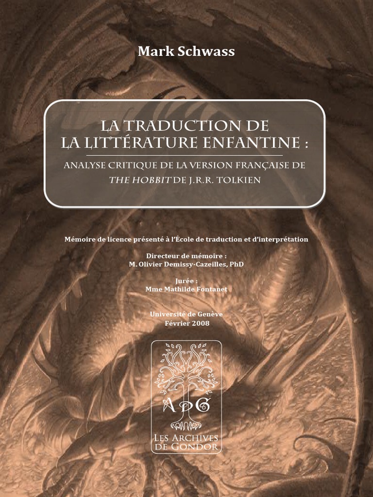 Le Seigneur Des Anneaux Tome 1 Pdf Traduction Hobbit | PDF | Le Hobbit | Bilbon Sacquet