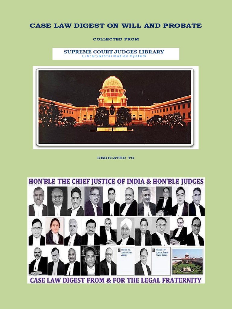 Case Law Digest On Will and Probate PDF Will And Testament Probate