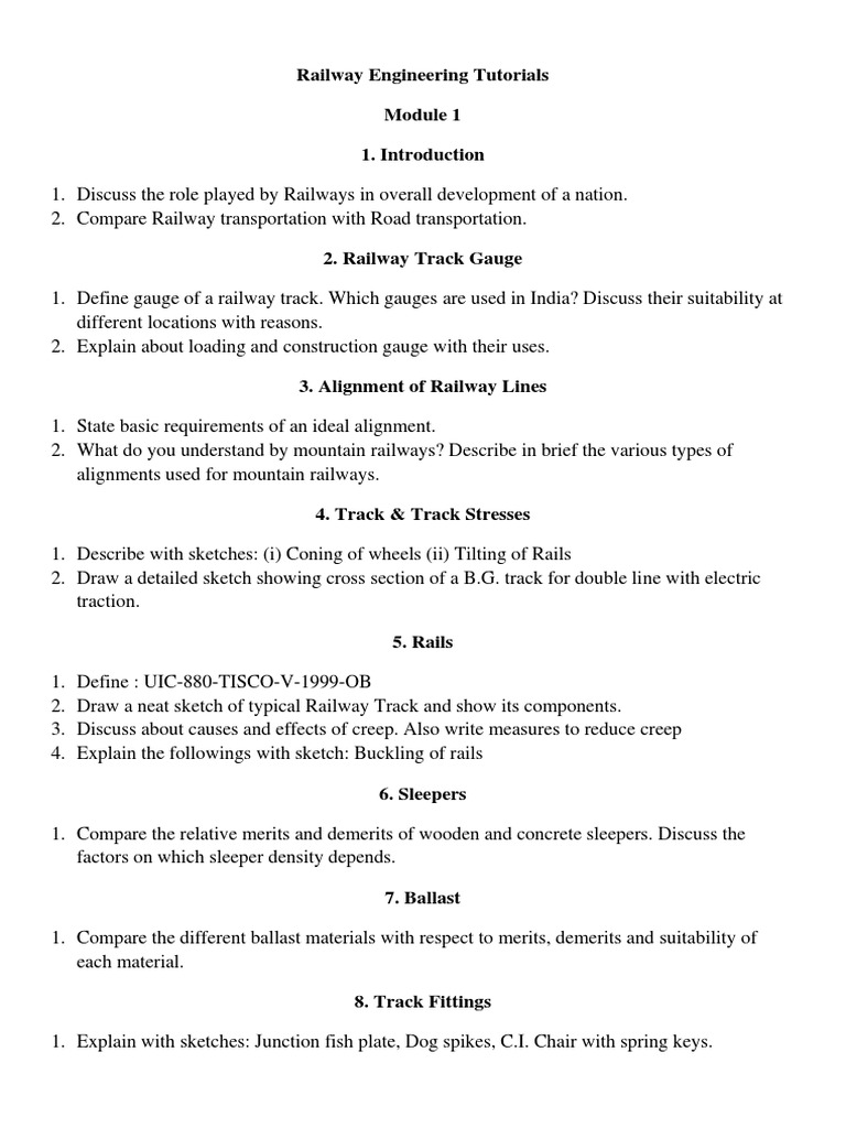 Railway Engineering Basics | PDF | Track (Rail Transport) | Rail Transport
