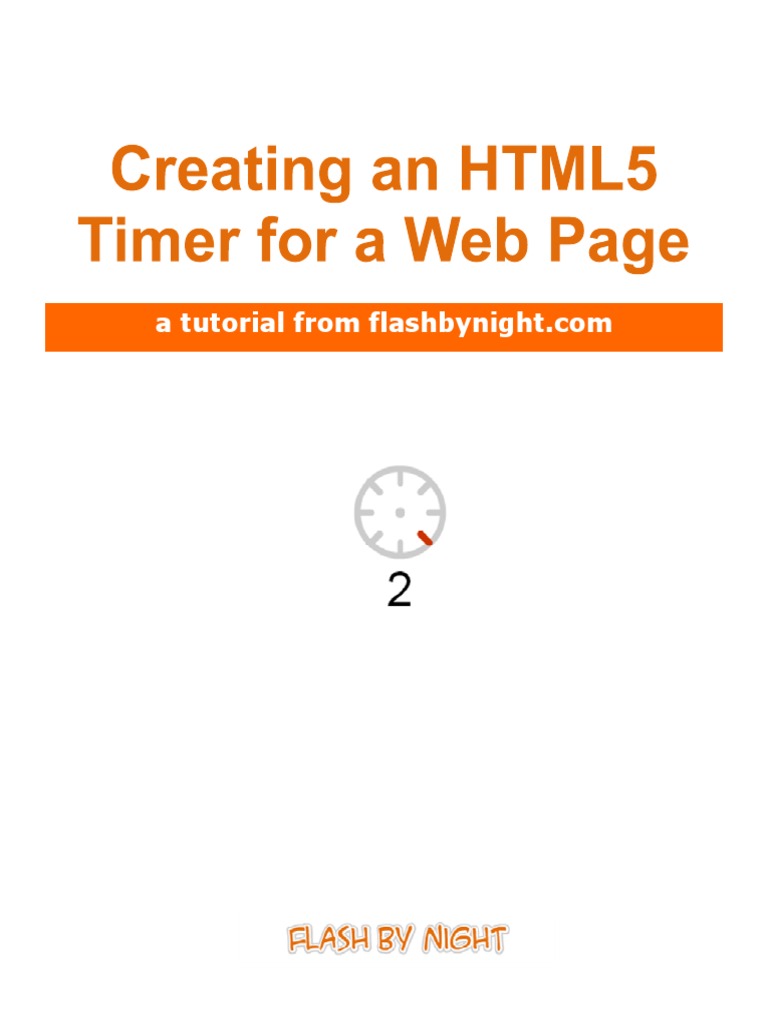 HTML5 Clock Timer Tutorial Cascading Style Sheets Java Script