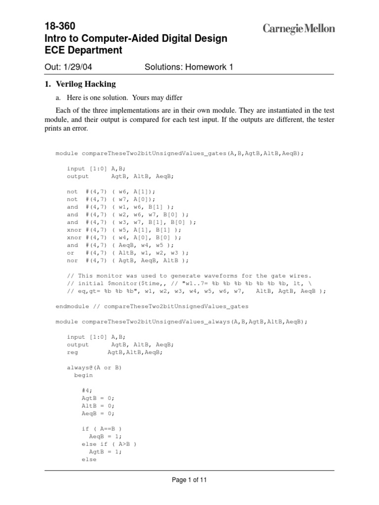 Verilog Sample PPR PDF Electronic Circuits Electronics