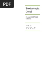 Toxicologia Geral- Sebenta