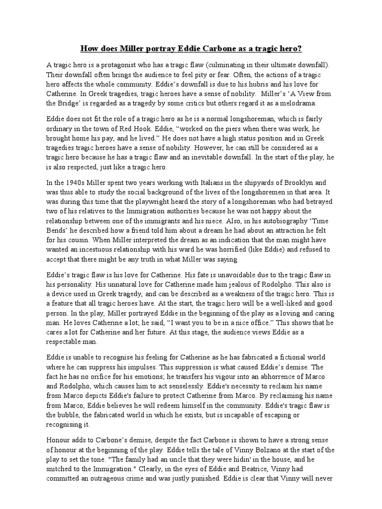 Eddie carbone essay picture