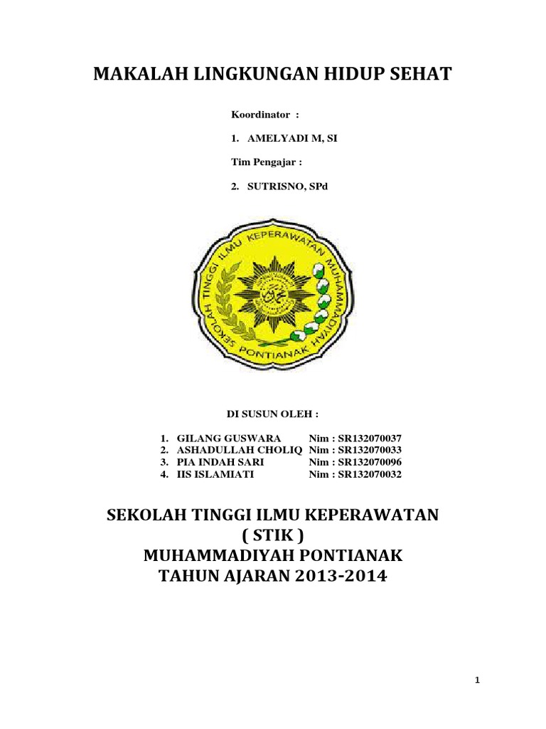 Makalah Lingkungan Hidup Sehat