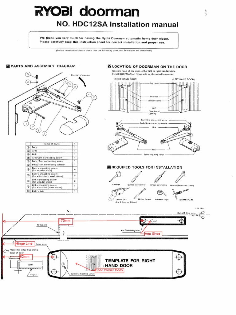 Ryobi Doorman Door Closer Manual